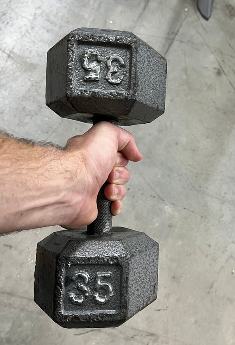 Used Body-Solid Iron Hex Dumbbells 35lbs