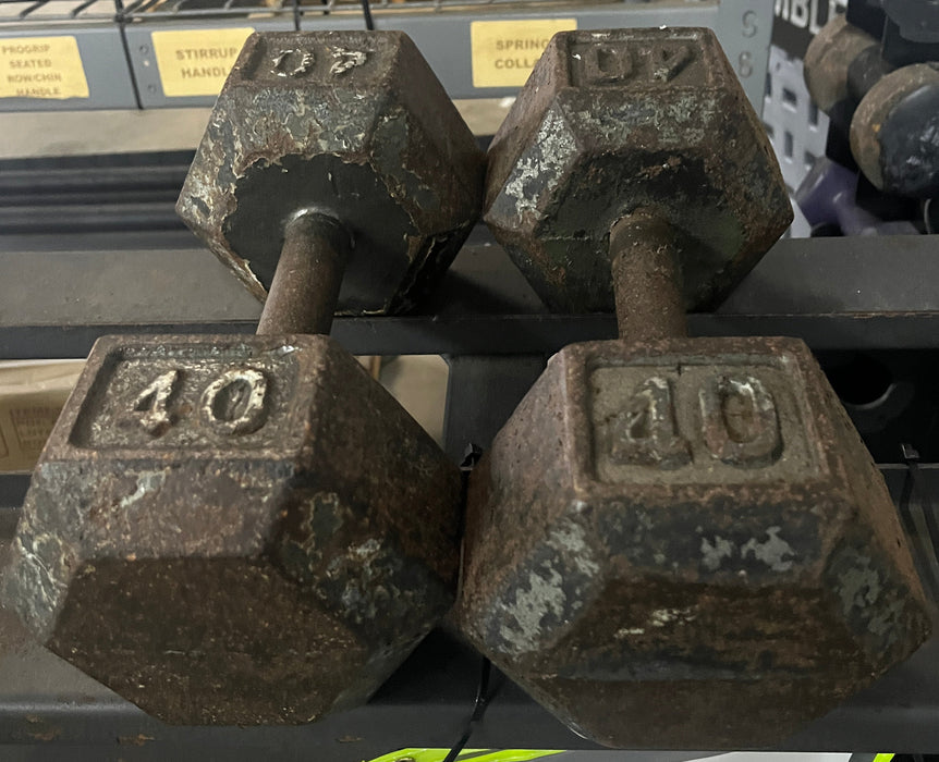Used Body-Solid Iron Hex Dumbbells 40lbs