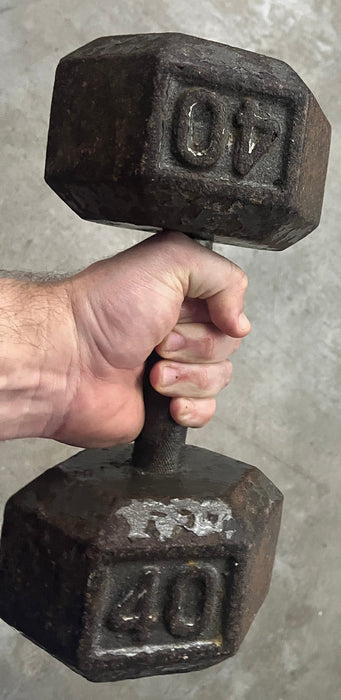 Used Body-Solid Iron Hex Dumbbells 40lbs