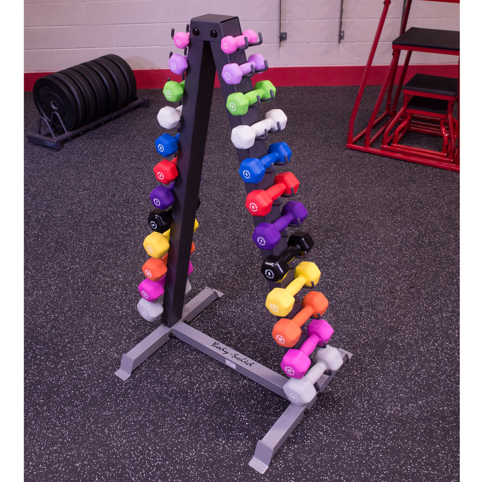 Body-Solid Small Dumbbell Package (with Rack)