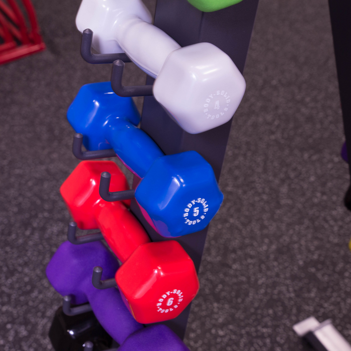 Body-Solid Small Dumbbell Package (with Rack)